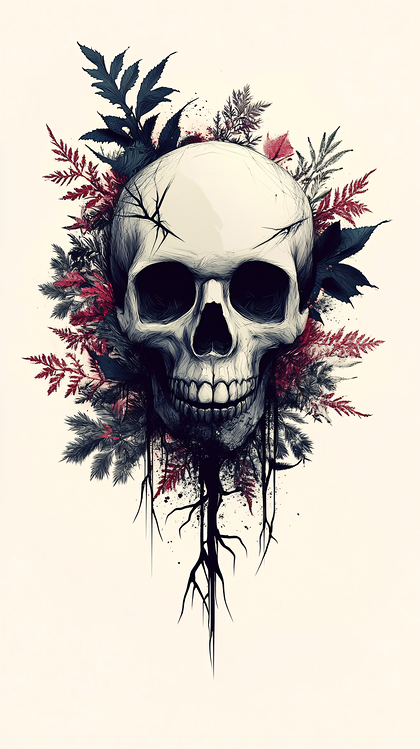 Skull Amidst Flora