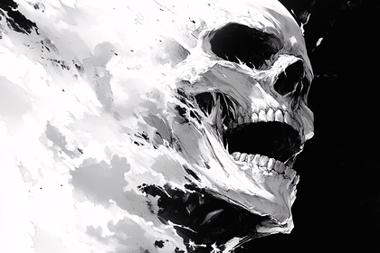 Skull In Smoke Style