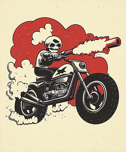Skull Rider on Motorcycle