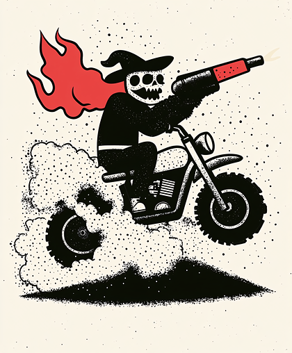 Skull Rider on Motorcycle