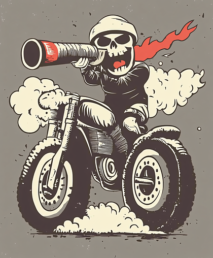 Skull Rider on Motorcycle