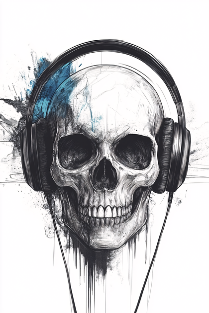 Skull With Headphones