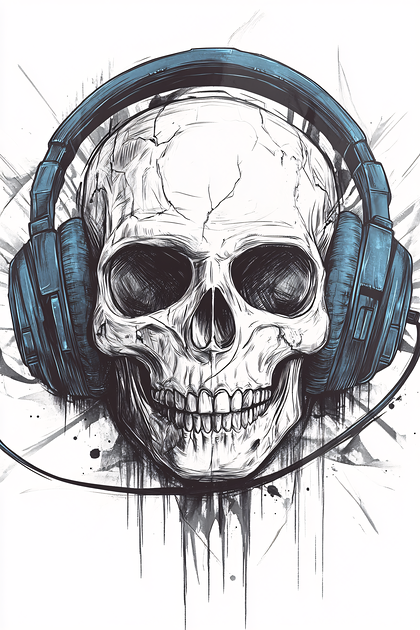 Skull With Headphones