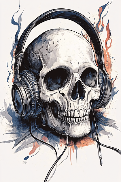 Skull With Headphones