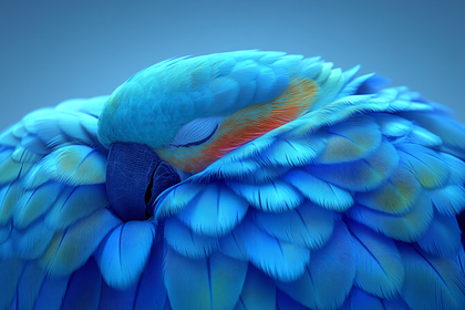 Sleeping Blue Macaw