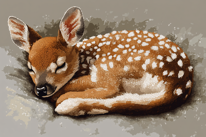 Sleeping Fawn Illustration