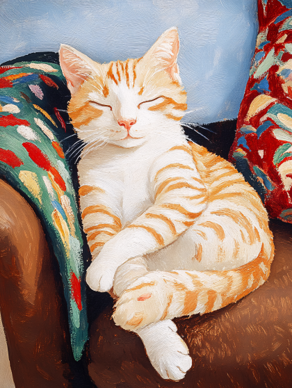 Sleeping Ginger Cat