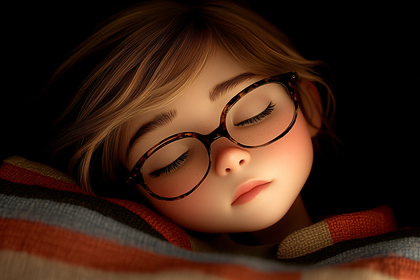 Sleeping Girl With Glasses