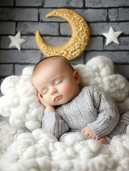 Sleepy Baby In A Cloud
