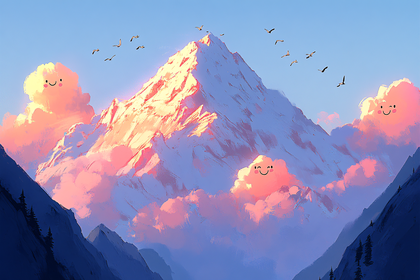 Smiley Clouds Mountain Vista