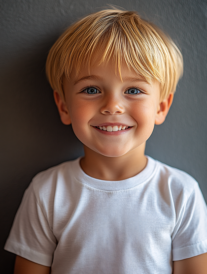 Smiling Blond Boy Portrait