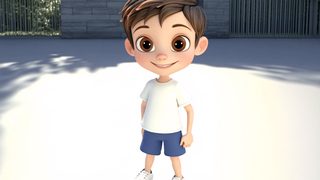 Smiling Boy Cartoon Character