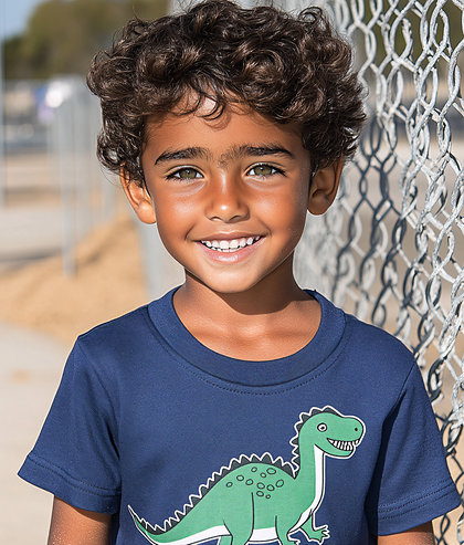 Smiling Boy with Curly Hair