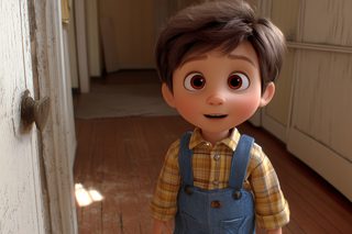 Smiling Boy with Overalls