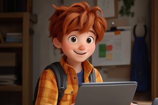 Smiling Boy with Tablet