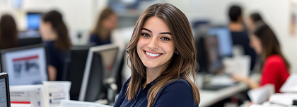 Smiling Businesswoman In Office