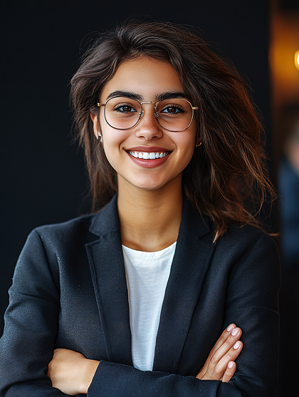 Smiling Businesswoman With Glasses
