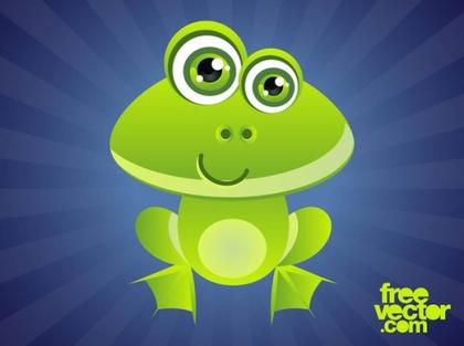 Smiling Cartoon Frog Free Vector