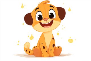 Smiling Cheetah Cub Cartoon