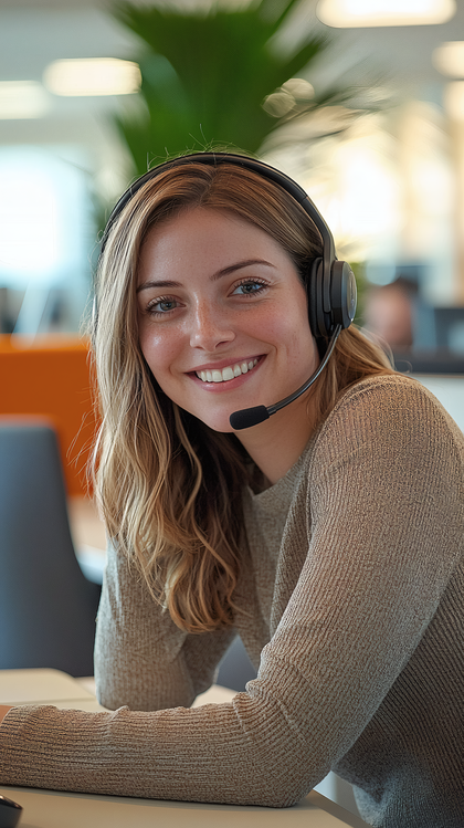 Smiling Customer Service Representative