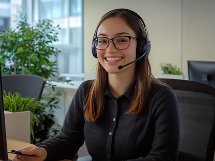 Smiling Customer Service Representative