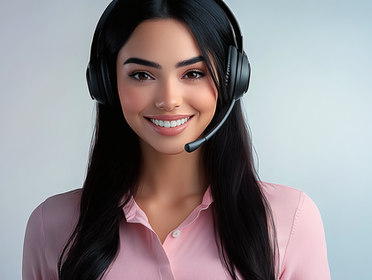 Smiling Customer Service Representative with Headset