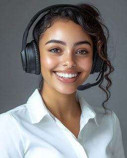 Smiling Customer Service Representative With Headset