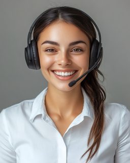 Smiling Customer Service Representative with Headset