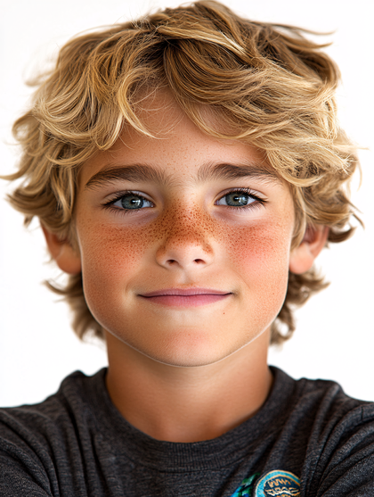Smiling Freckled Boy Portrait