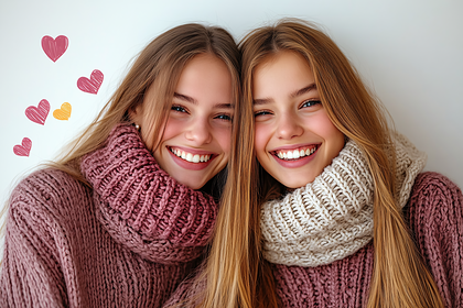 Smiling Friends in Sweaters