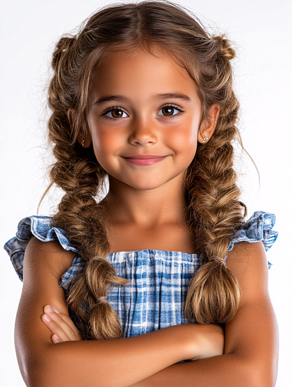 Smiling Girl with Braids