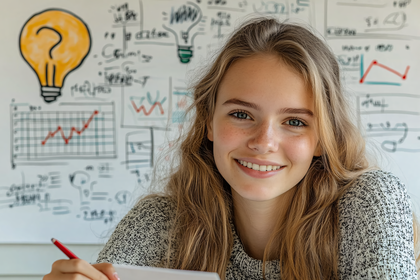 Smiling Girl with Business Ideas