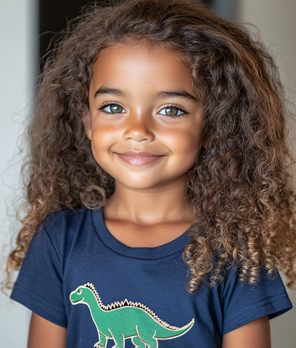 Smiling Girl with Curly Hair