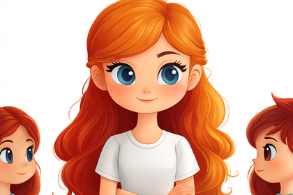 Smiling Girl With Orange Hair