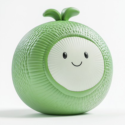Smiling Green Fruit Character