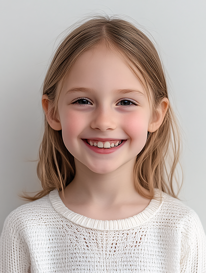 Smiling Little Girl In White Sweater