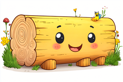Smiling Log Cartoon