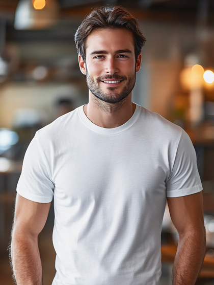 Smiling Man In White T-Shirt