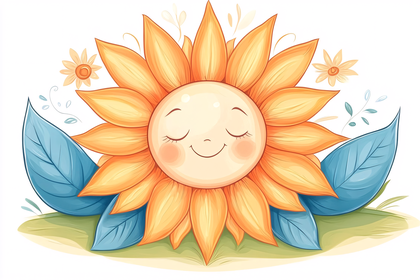 Smiling Sunflower Character