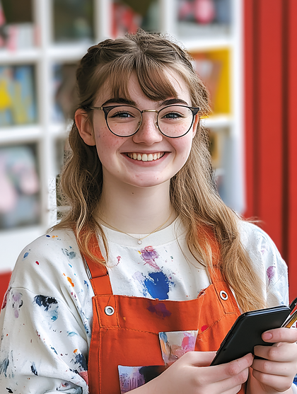 Smiling Teenage Artist