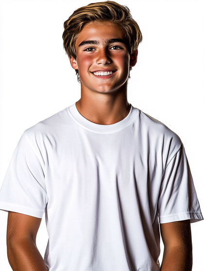 Smiling Teenage Boy with Tan