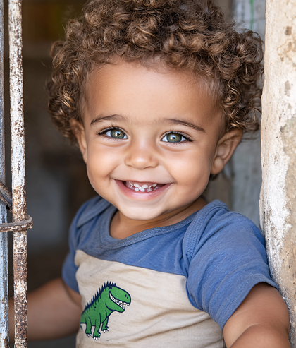 Smiling Toddler in Doorway