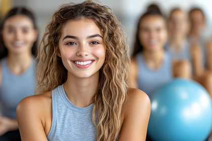 Smiling Woman In Fitness Class
