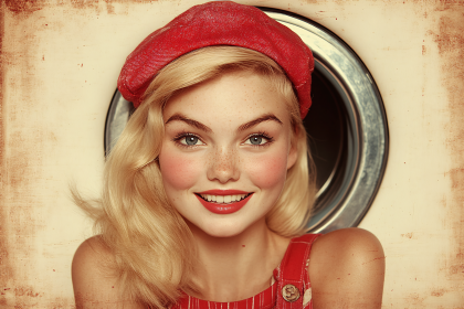 Smiling Woman In Red Beret