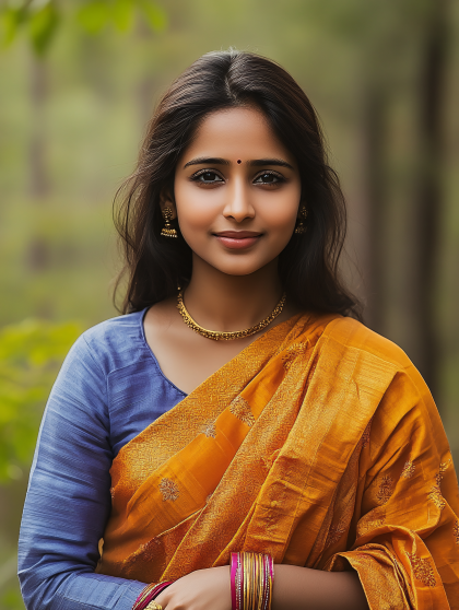 Smiling Woman in Saree