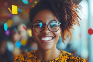 Smiling Woman with Glasses
