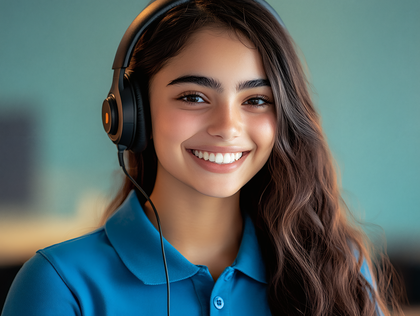 Smiling Woman With Headphones