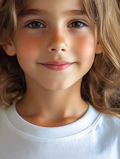 Smiling Young Girl with Freckles