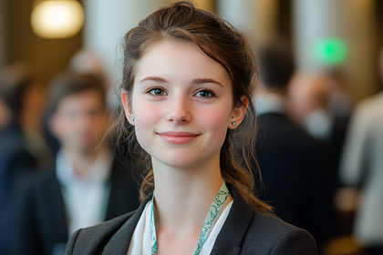Smiling Young Woman In Business Attire
