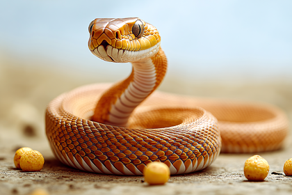 Snake Coiled On Ground
